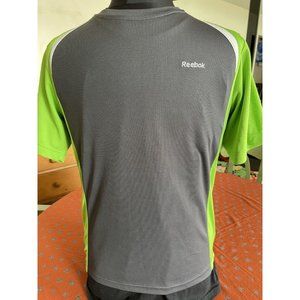 Reebok Men's - Unisex play dry V-neck t-shirt size Small - Dark Gray-Green-White